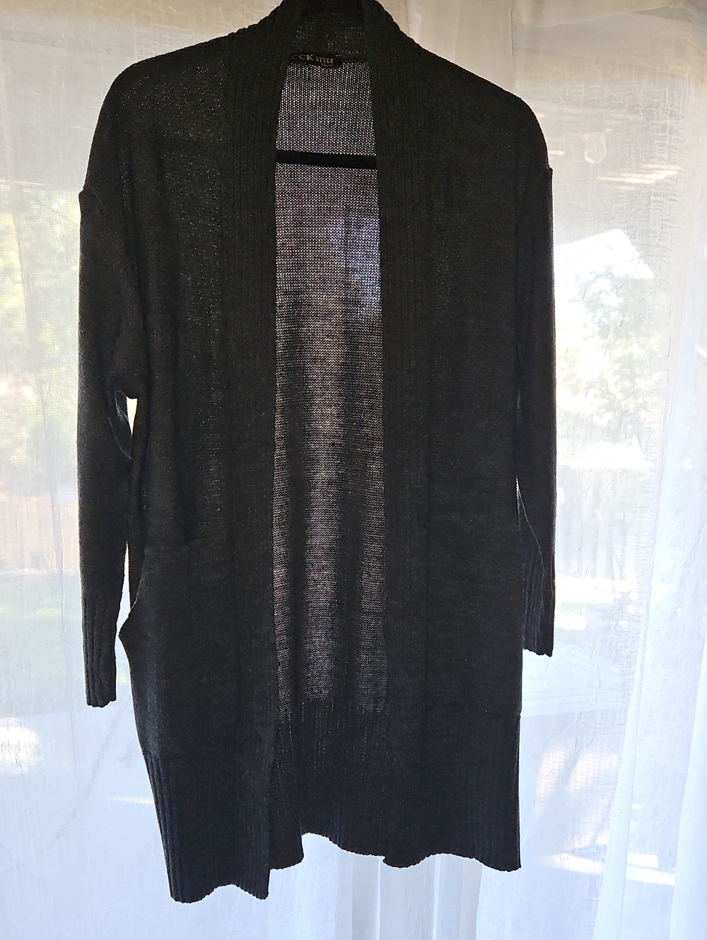Black Open-Front Women's Cardigan Sweater